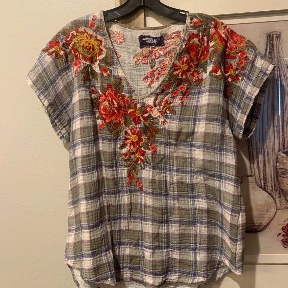 Johnny Was  Work Shop embroidery top